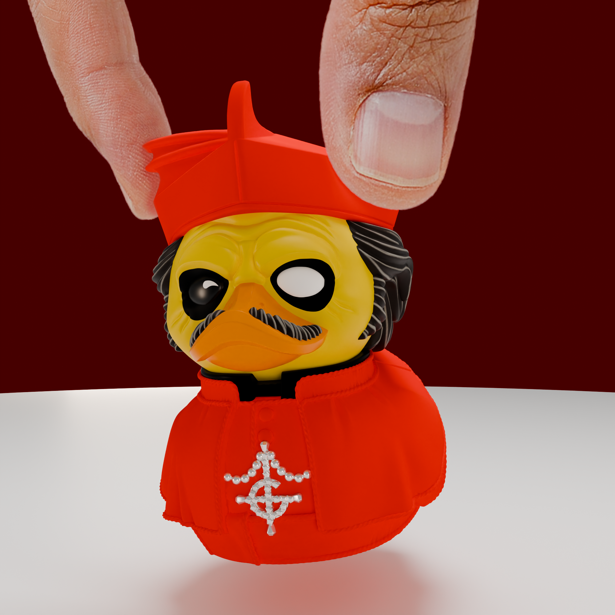 TUBBZ Edición Caja: Ghost – Pato De Goma Disfrazado De Cardinal Copia, Figura Coleccionable De 9 Cm, Ideal Para Fans Y Decoración