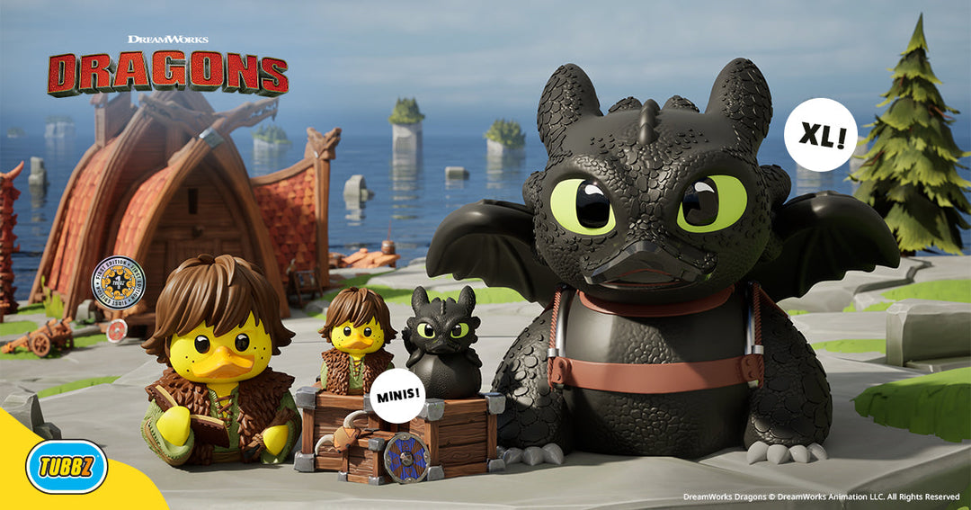 HTTYD Fans, Behold! 1st Ed Hiccup & XL Toothless TUBBZ + Minis Out Now